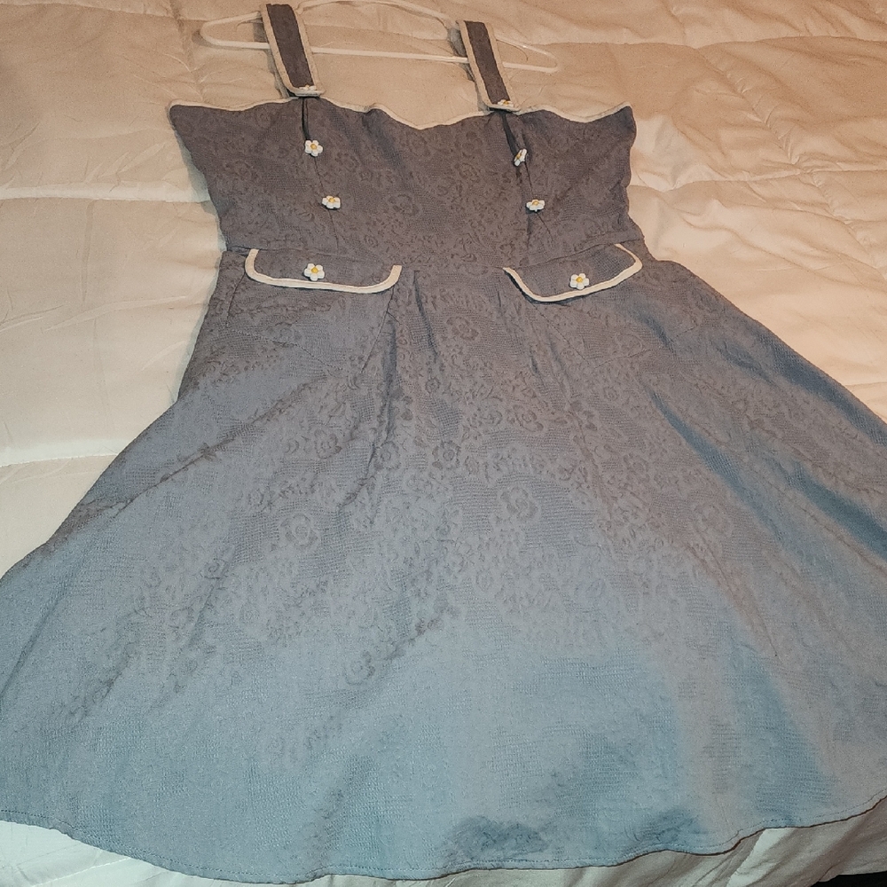 Unique Vintage Lavender Dress with White Trim